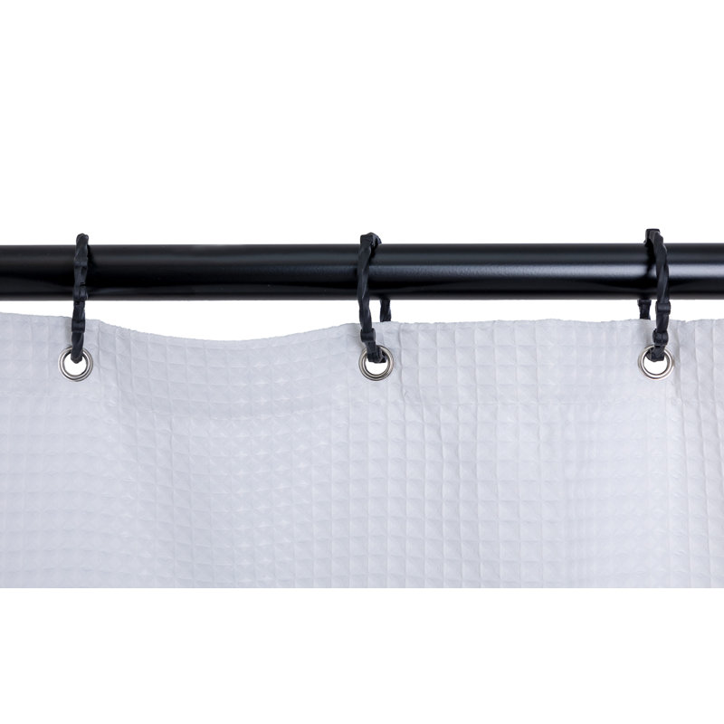 UtopiaAlley 59'' DShaped Fixed Shower Curtain Rod & Hook Set & Reviews